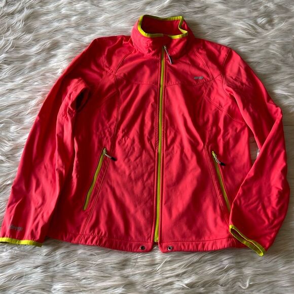 KÖPPEN Fleece Lined Jacket in Neon Orange with Yellow Trim - Picture 1 of 8